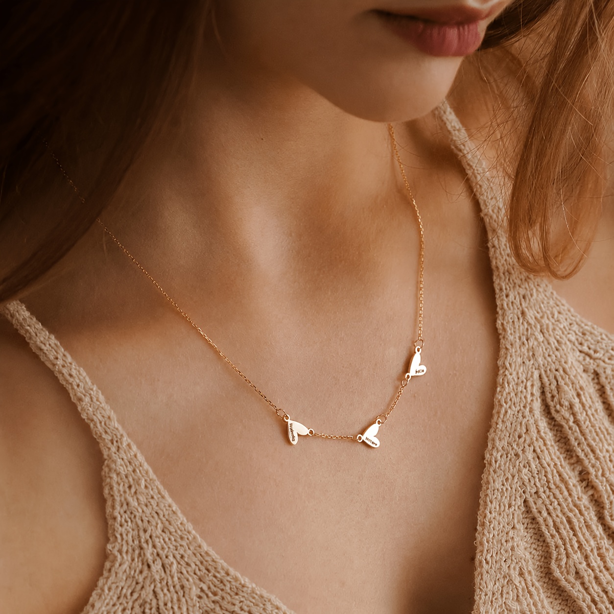 Personalized Heart-Shaped Name Necklace for Women, Customizable